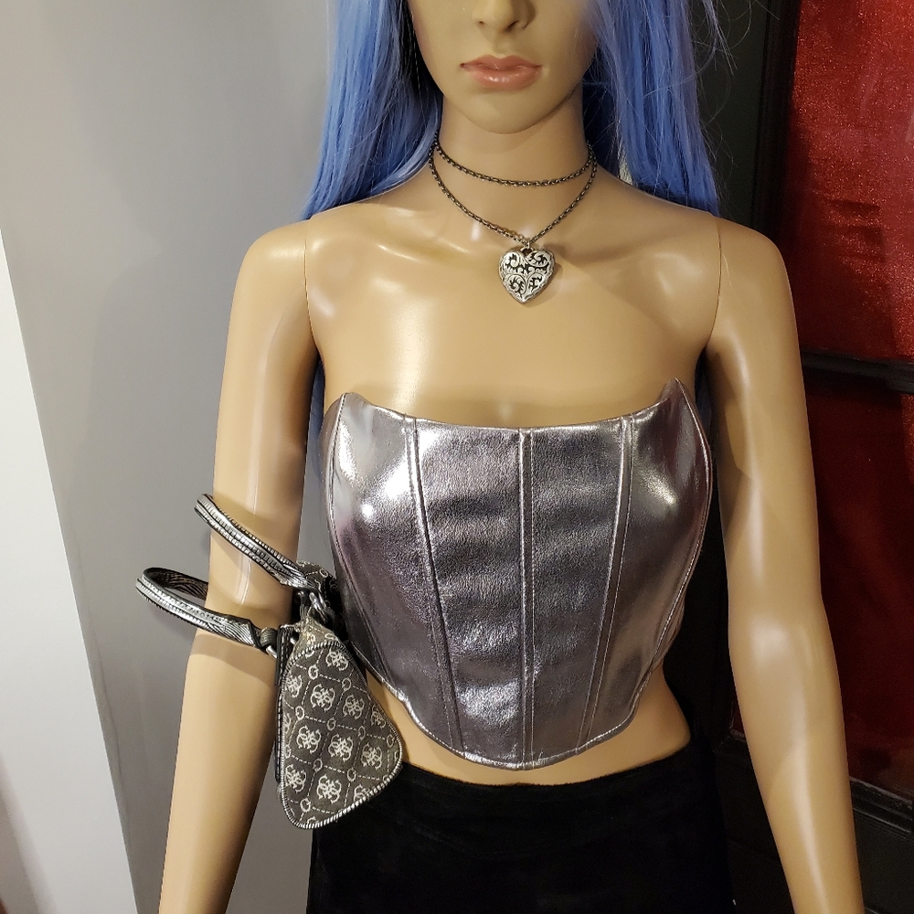 Silver Metallic Corset